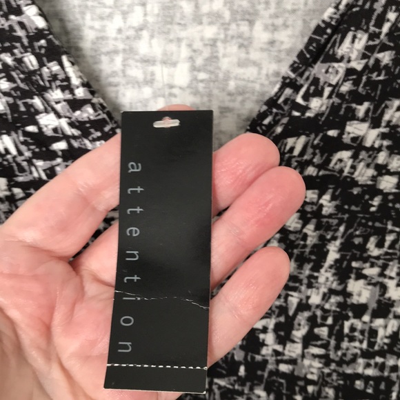 ATTENTION BLACK, WHITE & GREY LONG SLEEVE BLOUSE VERY SOFT SIZE XS - Picture 3 of 6